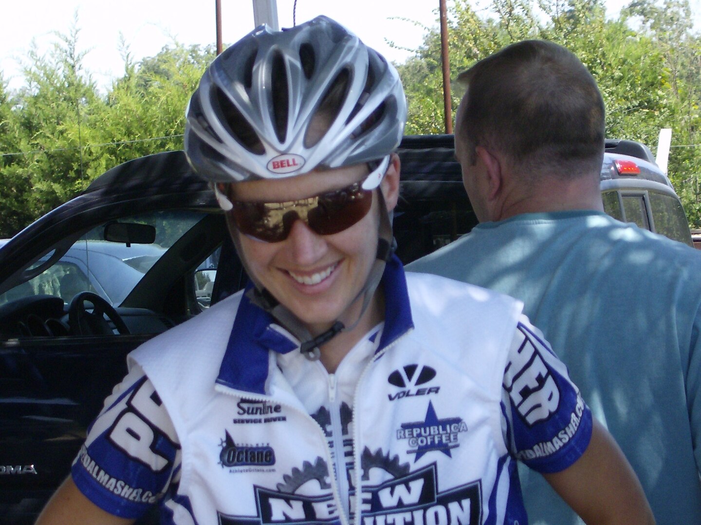 Courtesy photo
Rhonda Womack, wife of Master Sgt. Jeff Womack, smiles after crossing the finish line of a qualifying race recently.