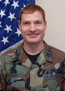 Capt. Brandon W. Stepp, an Air Force Reservist assigned to the 940th Air Refueling Wing, Beale Air Force Base, Calif., was selected as the Company Grade Officer of the Year for 2007. The captain is an operations officer for the 940th Logistics Readiness Squadron. (US Air Force photo/Maj Robert Couse-Baker)
