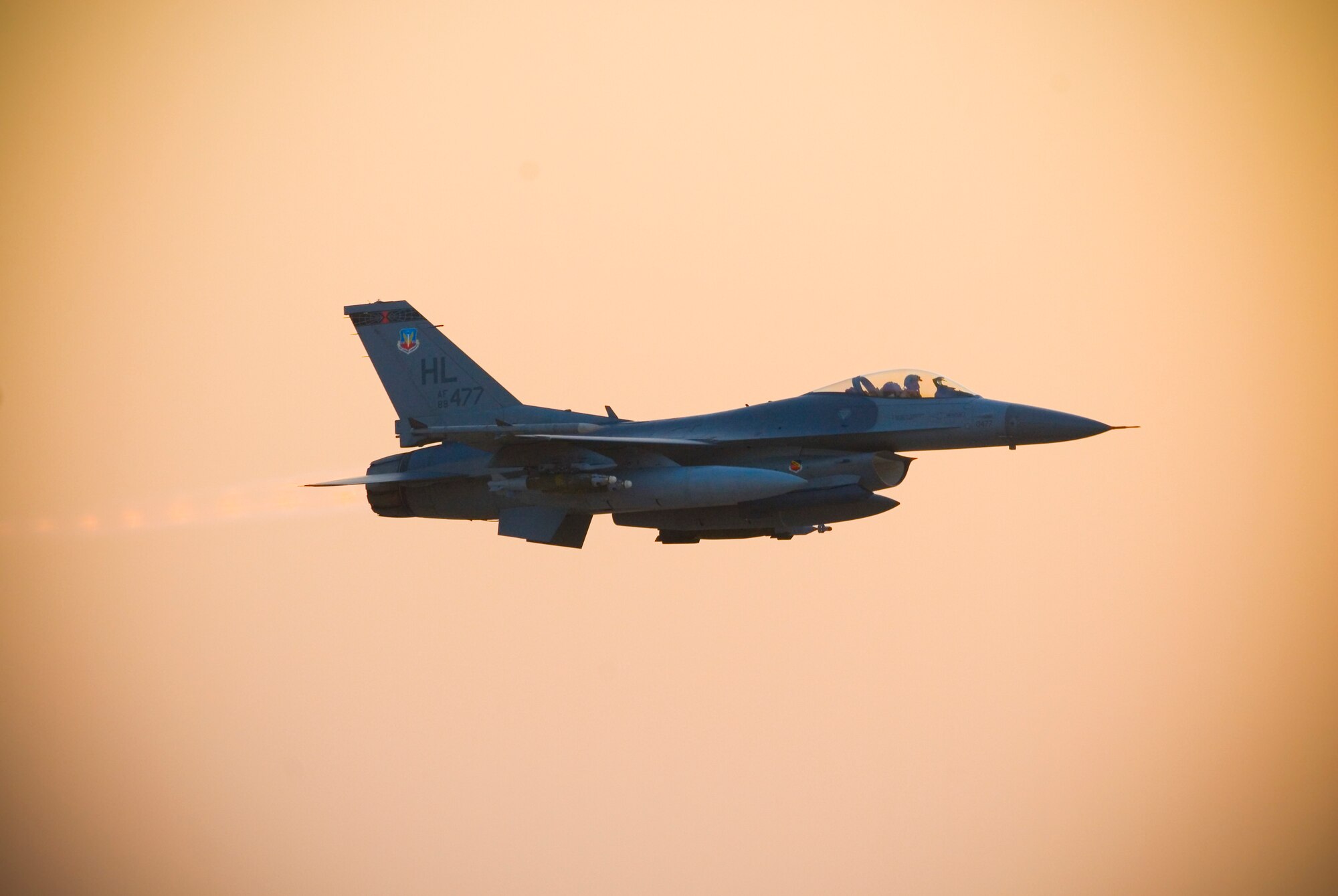 BALAD AIR BASE, Iraq -- An F-16C Fighting Falcon from the 4th Expeditionary Fighter Squadron takes off here Jan. 3. The 4th EFS flies missions daily in support of Operation Iraqi Freedom. The F-16 can fly more than 500 miles, deliver it’s weapons with superior accuracy, defend itself against enemy aircraft and return to its starting point. The 4th EFS is deployed from Hill Air Force base, Utah. (U.S. Air Force photo/Master Sgt. John Nimmo, Sr.)
