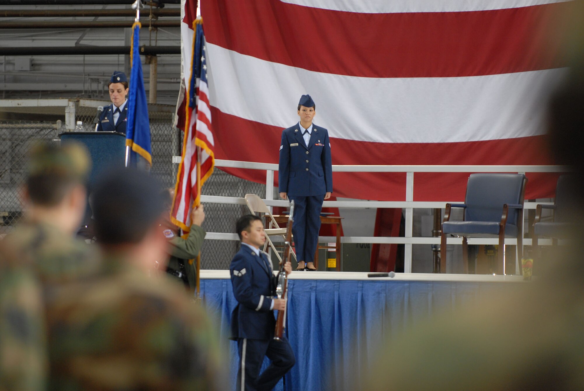 The ceremony begins on January 6, 2008.  Colonel John (Jay) C. Flournoy, Jr., took command of the 932nd Airlift Wing, an Air Force Reserve Command unit at Scott Air Force Base in Illinois.  Photo/Tech Sgt. Chris Parr