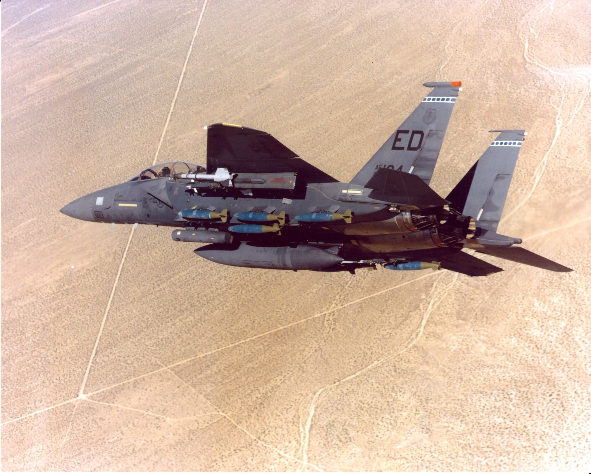 The F-15E Strike Eagle underwent development test and evaluation in the late 1980s and was delivered to the combat Air Force in time to play a significant role in the first Persian Gulf conflict. (U.S. Air Force photo)