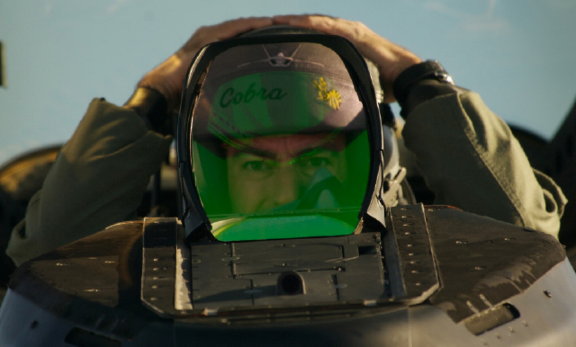 LANGLEY AIR FORCE BASE, Va – Col. Jeffrey Harrigian, 1st Fighter Wing vice commander, prepares to fly his final sortie as an F-22A Raptor pilot here. Colonel Harrigian is leaving Langley to assume command of the 49th Fighter Wing at Hollman Air Force Base, N.M. (U.S. Air Force photo/Staff Sgt. Samuel Rogers)