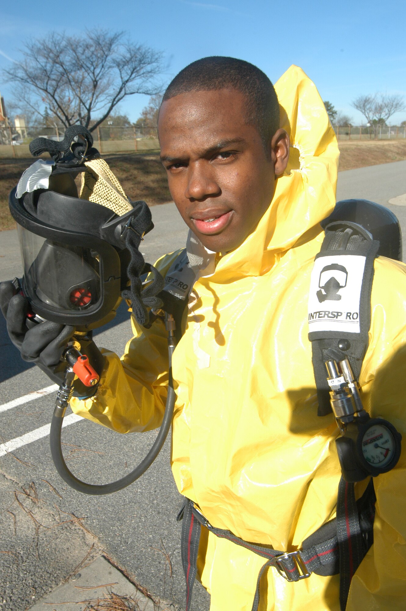 Staff Sgt. Rashad Barnes was part of the Air Force Materiel Command Chemical Biological Radiological Nuclear Challenge Team that won the 2007 Air Force level CBRN Challenge at Brooks City-Base in San Antonio. U. S. Air Force photo by Sue Sapp  