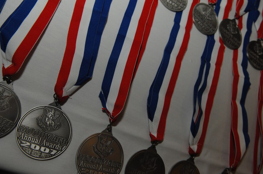 MOODY AIR FORCE BASE, Ga. -- Team Moody Annual Award nominees wait to receive their medallions before the ceremony Jan. 12. Annual awards are held every year to recognize Team Moody's top performers. (U.S. Air Force photo by Airman 1st Class Gina Chiaverotti)