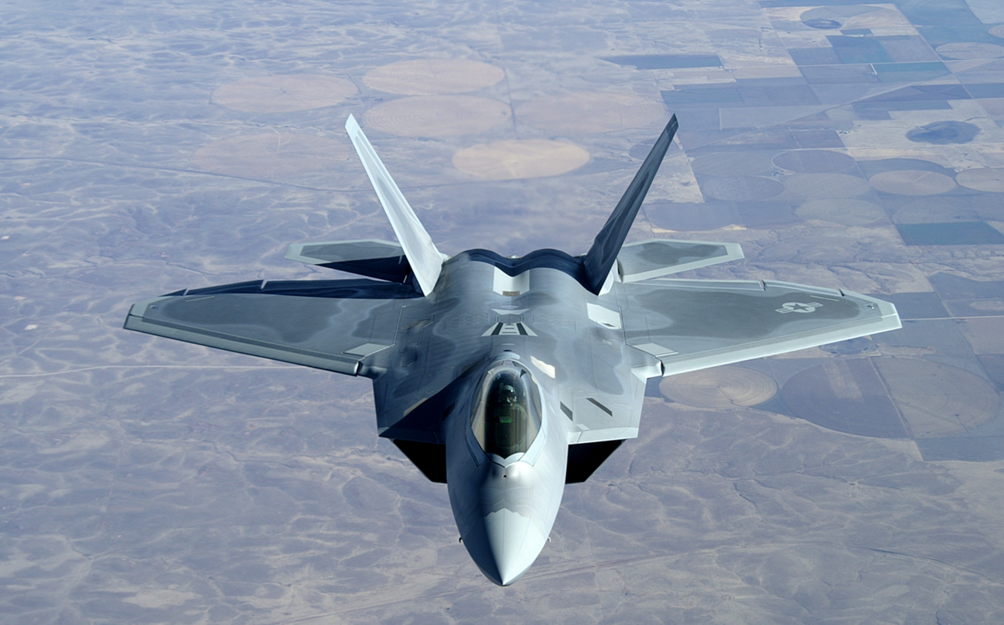 Maj. Micah Fesler, a 433rd Weapons Squadron pilot, flies an F-22A “Raptor” from a Lockheed-Martin factory in Georgia to Nellis AFB, Jan. 9. This Raptor is the first to be delivered to the 57th Wing from Lockheed-Martin, and is scheduled to be used by the U.S. Air Force Weapons School for training of PhD-level instructor pilots. (U.S. Air Force photo by Tech. Sgt. Phil Landram)