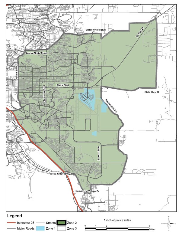 Peterson AFB Snow Call Early Release Zoning Map > Space Base Delta 1