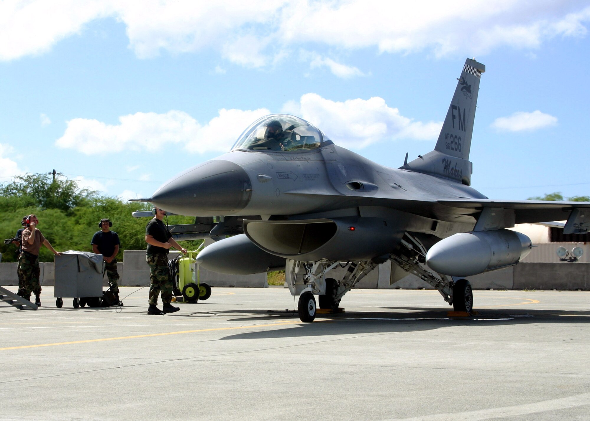 An F-16 Fighting Falcon like this one crashed Jan. 15 in the Gulf of Mexico. The pilot ejected safely and was rescued. The aircraft was from the 93rd Fighter Squadron from Homestead Air Reserve Base, Fla. (U.S. Air Force photo/Master Sgt. Ray Sarracino)
