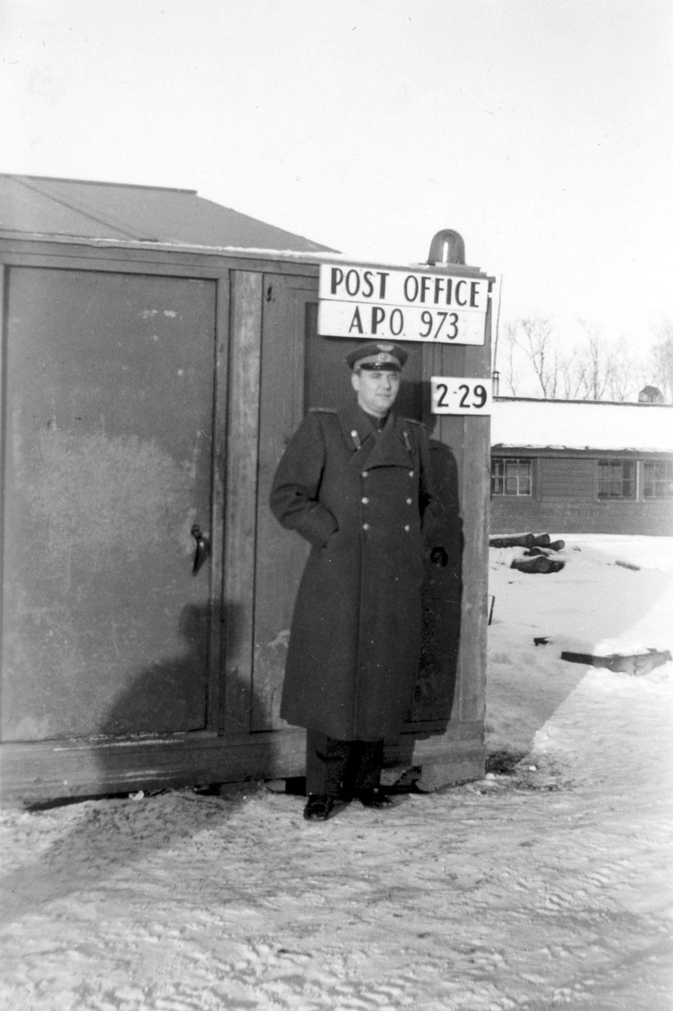 A Soviet officer stands at the post tent at Galena Air Station, Alaska. (U.S. Air Force photo)