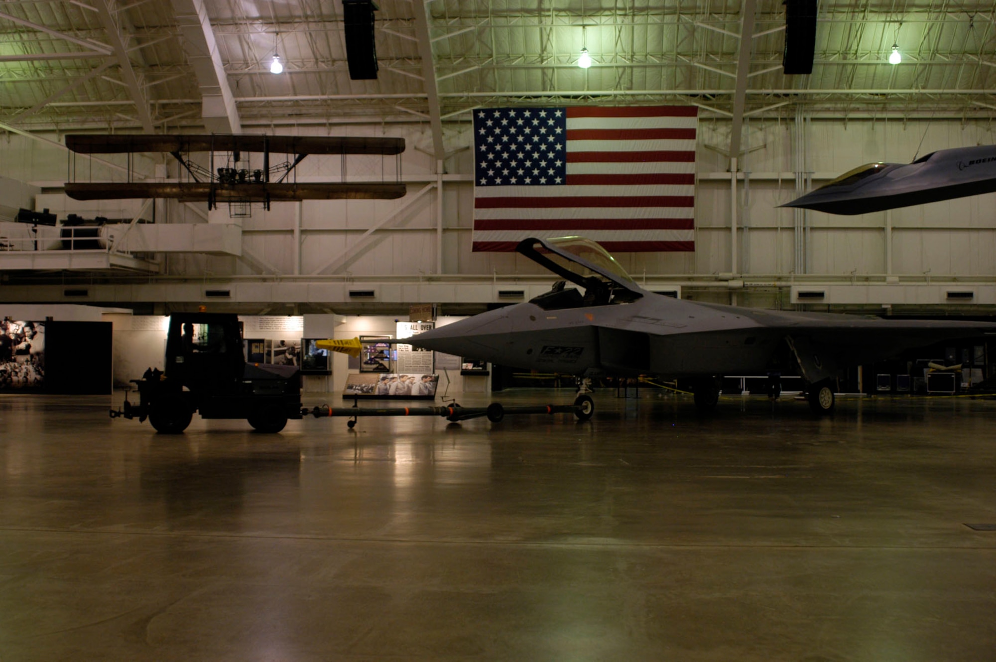 DAYTON, Ohio - The F-22A Raptor shortly after is was moved from the restoration area to the National Museum of the U.S. Air Force. (U.S. Air Force photo) 