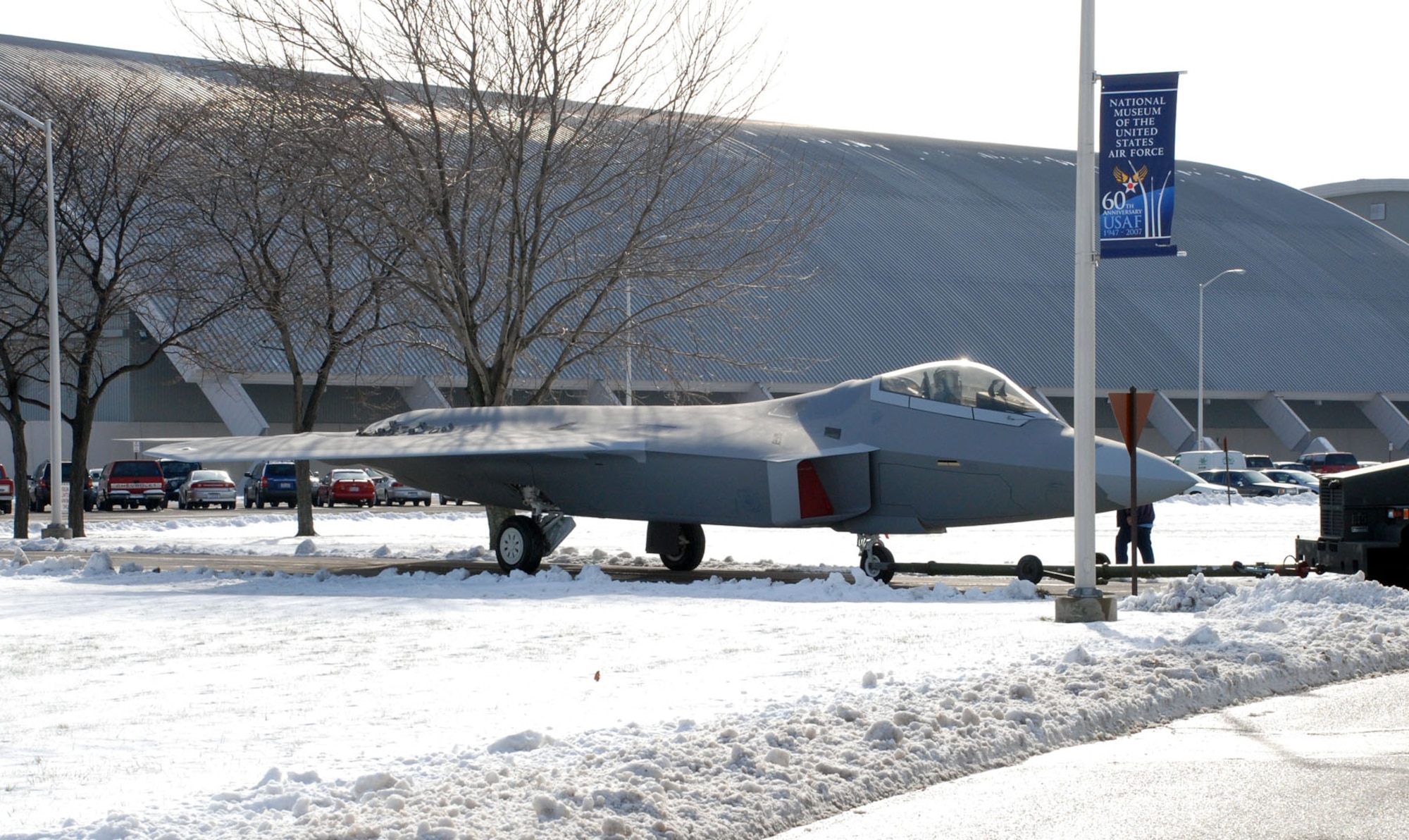 DAYTON, Ohio - The F-22 Raptor as it is moved from the restoration hangar to the National Museum of the U.S. Air Force. (U.S. Air Force photo)