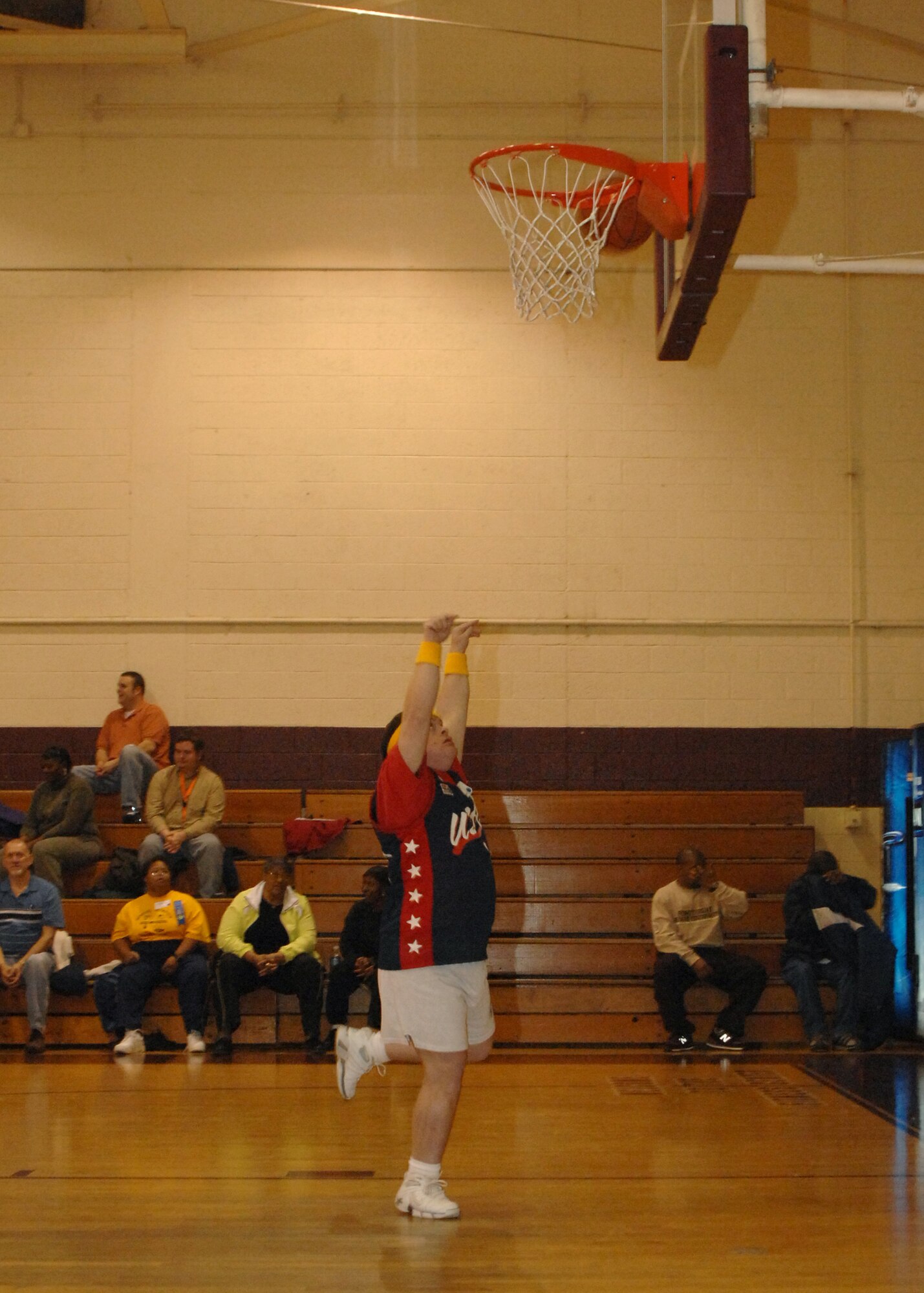 SEYMOUR JOHNSON AIR FORCE BASE, N.C. - Robert Walker, Wayne Opportunity Program, competes for the 2008 Special Olympics on January 16. Robert Walker competes in many different activities during the Special Olympics as well as cheering on team mates and friends. (U.S. Air Force photo by Airman 1st Class Jonathon Williams)(released)