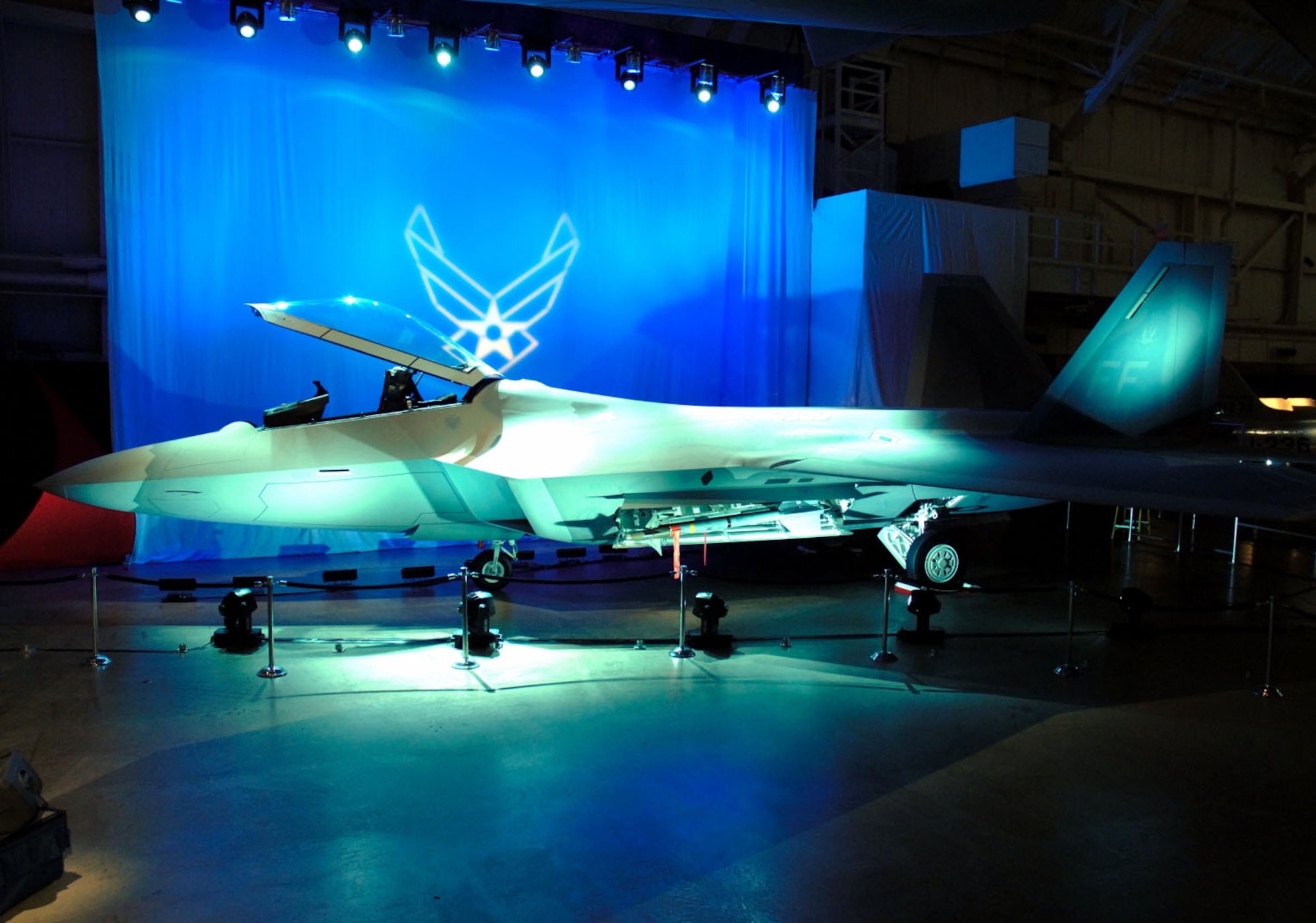 DAYTON, Ohio (1/17/08) - The F-22A Raptor on display during the opening ceremony of the new exhibit at the National Museum of the U.S. Air Force.  (U.S. Air Force photo) 