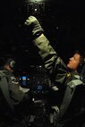 KC-135 Stratotanker pilot U.S Air Force Captain Jeffery Schrum (right) adjust the cabin pressure controls as part of the pre flight checklist the pilots must accomplish prior to the aircraft departure. The KC-135 Stratotanker aircraft and crew are assigned to the 909th Air Refueling Squadron, Kadena Air Base Japan. The tanker and crew mission is to refuel the Block 30 F-16 jets returning to Eielson Air Force Base, Alaska from Kunsan Air Base, Korea after the completion of the Common Configuration Implementation Program (CCIP) on January 20th 2008.

(U.S. Air Force photo by: Staff Sgt. Eric T. Sheler)
