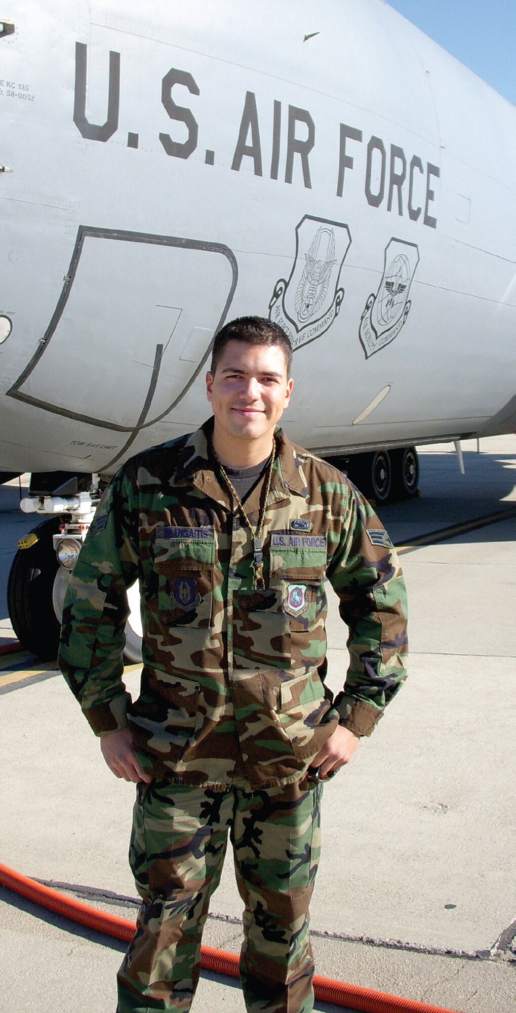 Staff Sgt. Michael Brangaitis on the flight line. (U.S. Air Force photo by
Chaz Hill)