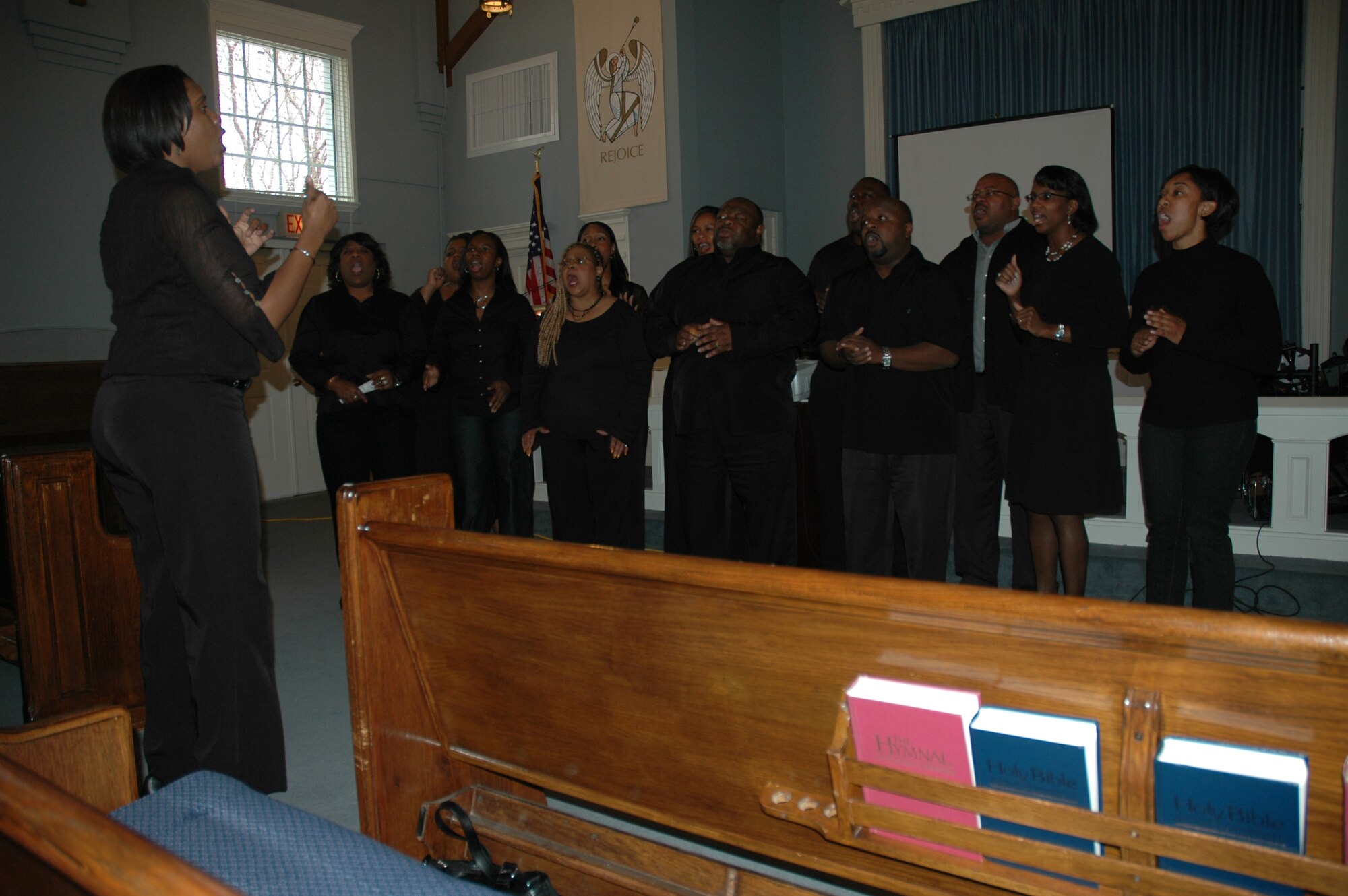 The Family of God Baptist Church Choir sang and danced while commemorating the life and vision of Dr. Martin Luther King, Jr. Jan. 18.  The Choir sang "Lift Every Voice and Sing" and "We Shall Overcome."