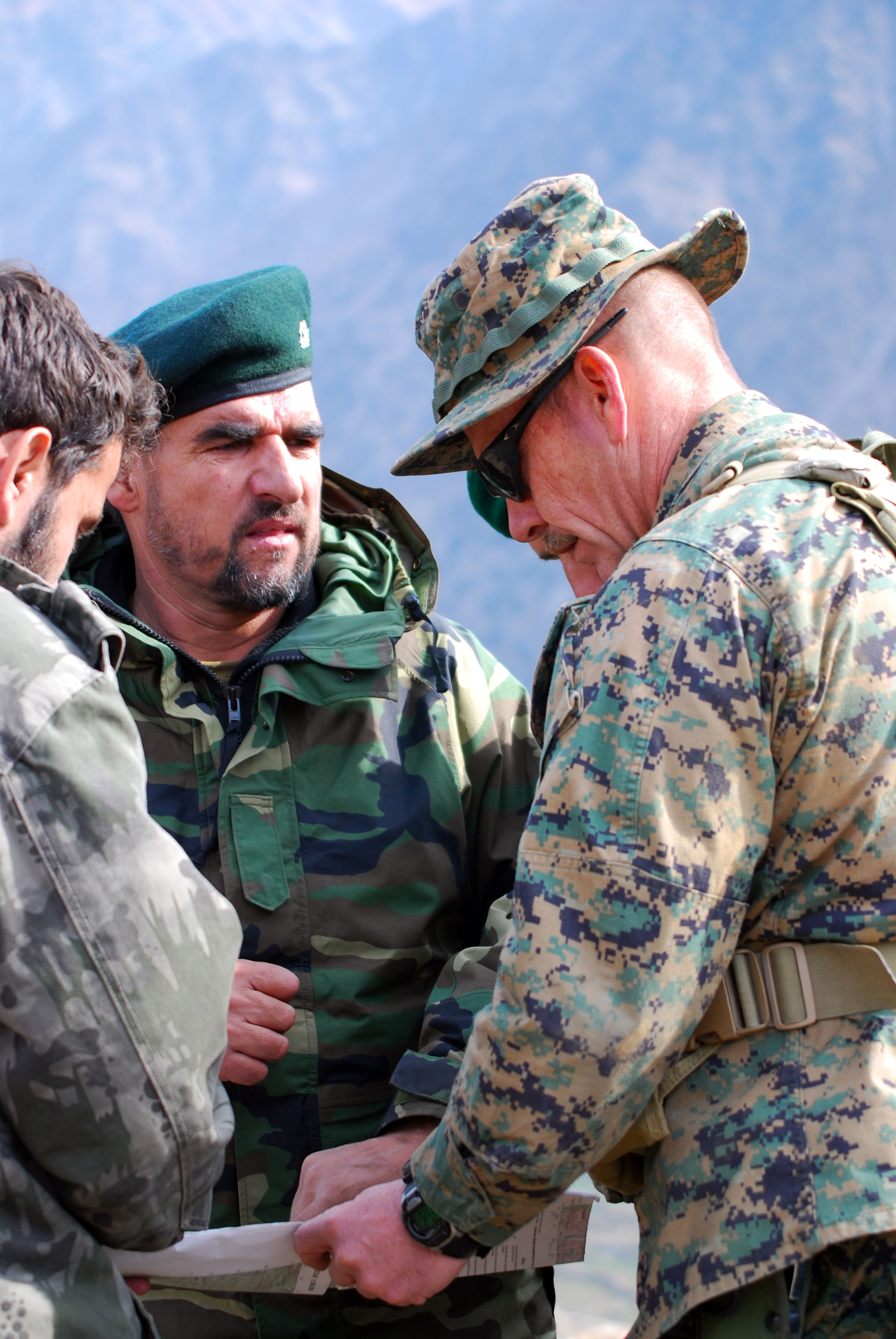 Marine Lt Col James F Werth front Right And Afghan National Army Lt Col Mohammad Naseem 