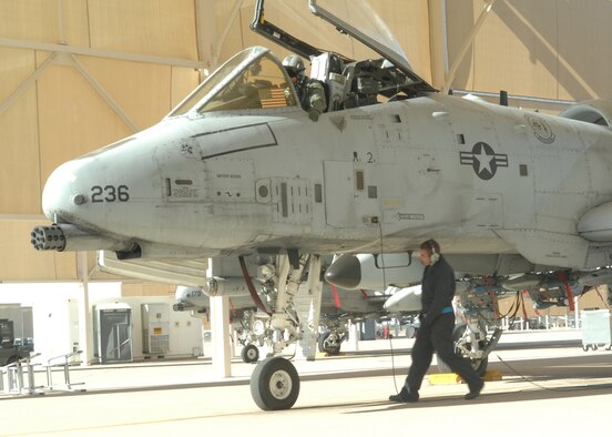 Capt. Sean Baerman, 358th Fighter Squadron A-10 instructor pilot, prepares for take-off Jan. 15 at Davis-Monthan Air Force Base. The 358th FS pilots train to provide close air, surveillance and reconnaissance support in combat engagements. (U.S. Air Force photo/A1C Melissa Copeland)