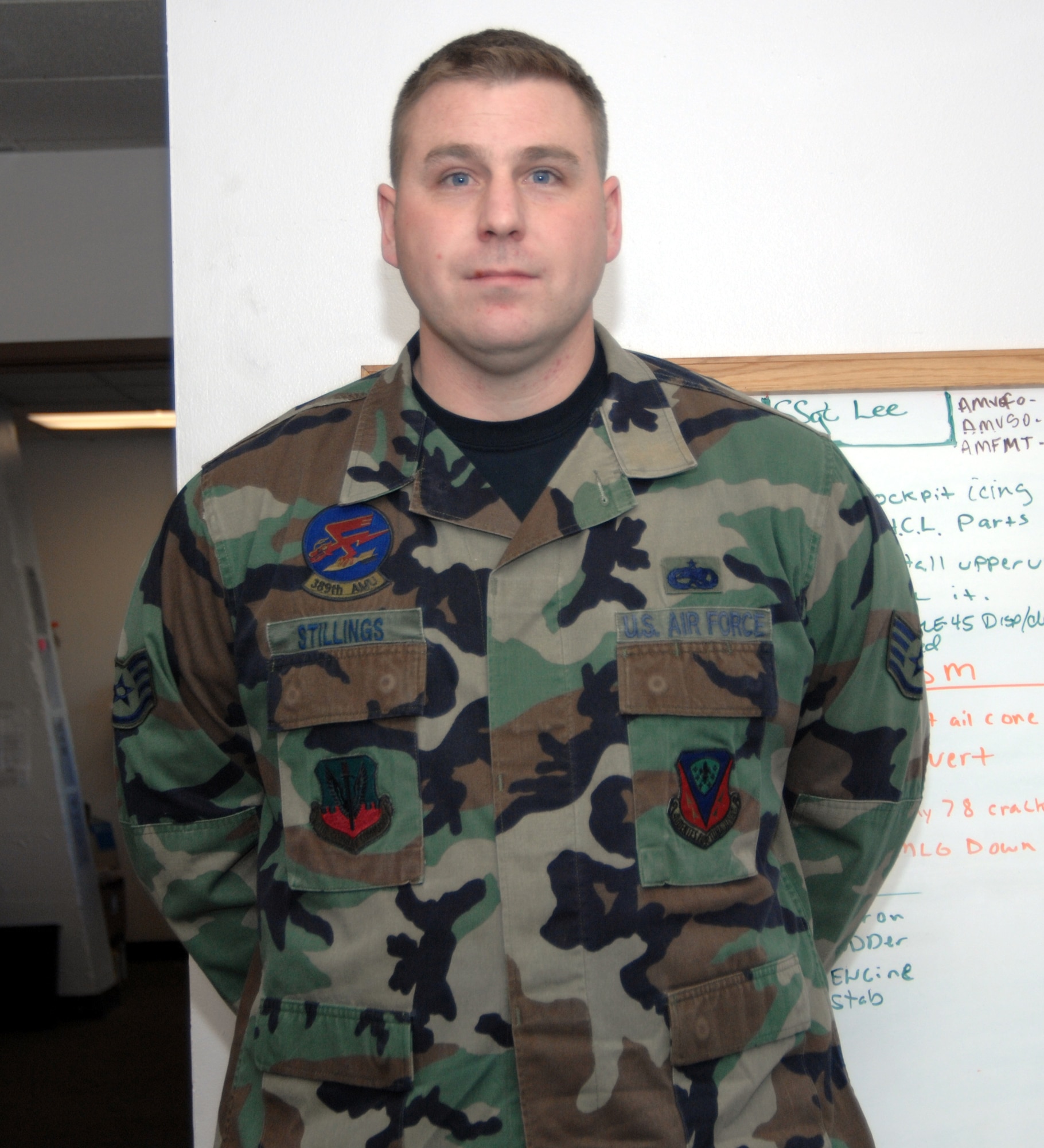 MOUNTAIN HOME AIR FORCE BASE, Idaho -- Staff Sgt. Jeremiah Stillings serves as the cannibalization dock chief for the 389th Aircraft Maintenance Unit. (U.S. Air Force photo/ Senior Airman Megan P. Lyon)

