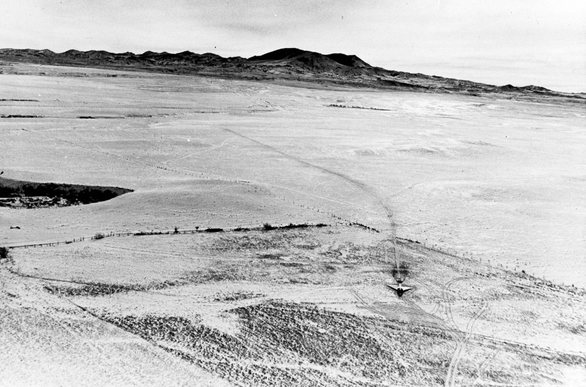 This F-106A (S/N 58-0787) was involved in an unusual incident. During a training mission, it entered an flat spin forcing the pilot to eject. Unpiloted, the aircraft recovered on its own and miraculously made a gentle belly landing in a snow-covered field. (U.S. Air Force photo)