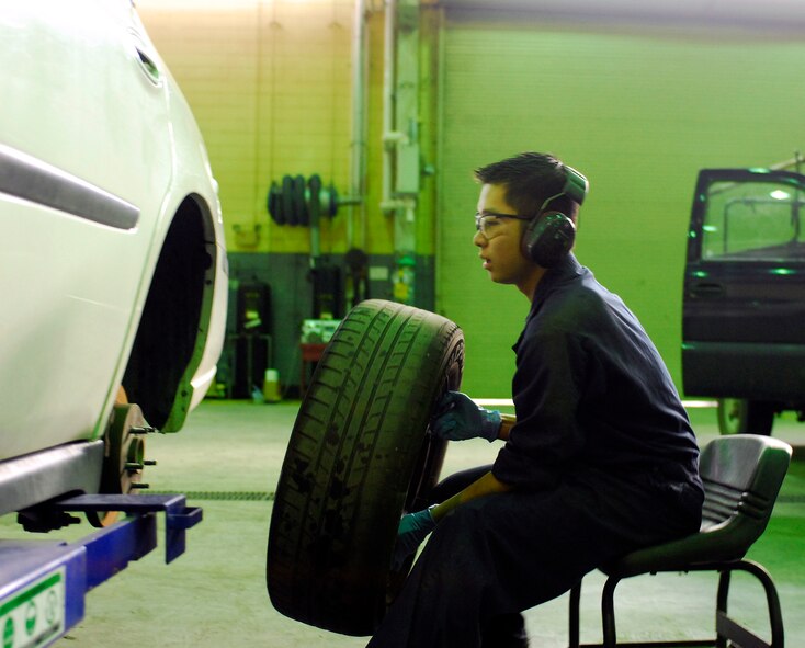 KUNSAN AIR BASE, South Korea -- Senior Airman Hung-Gia Nguyen, 8th Logistic Readiness Squadronvehicle maintenance journeyman repairs a vehicle Jan. 24 here. The 8th LRS maintenance flight repairs and maintains various types of vehicles to ensure the Wolf Pack stays mobile. (U.S. Air Force photo/Senior Airman Giang Nguyen)