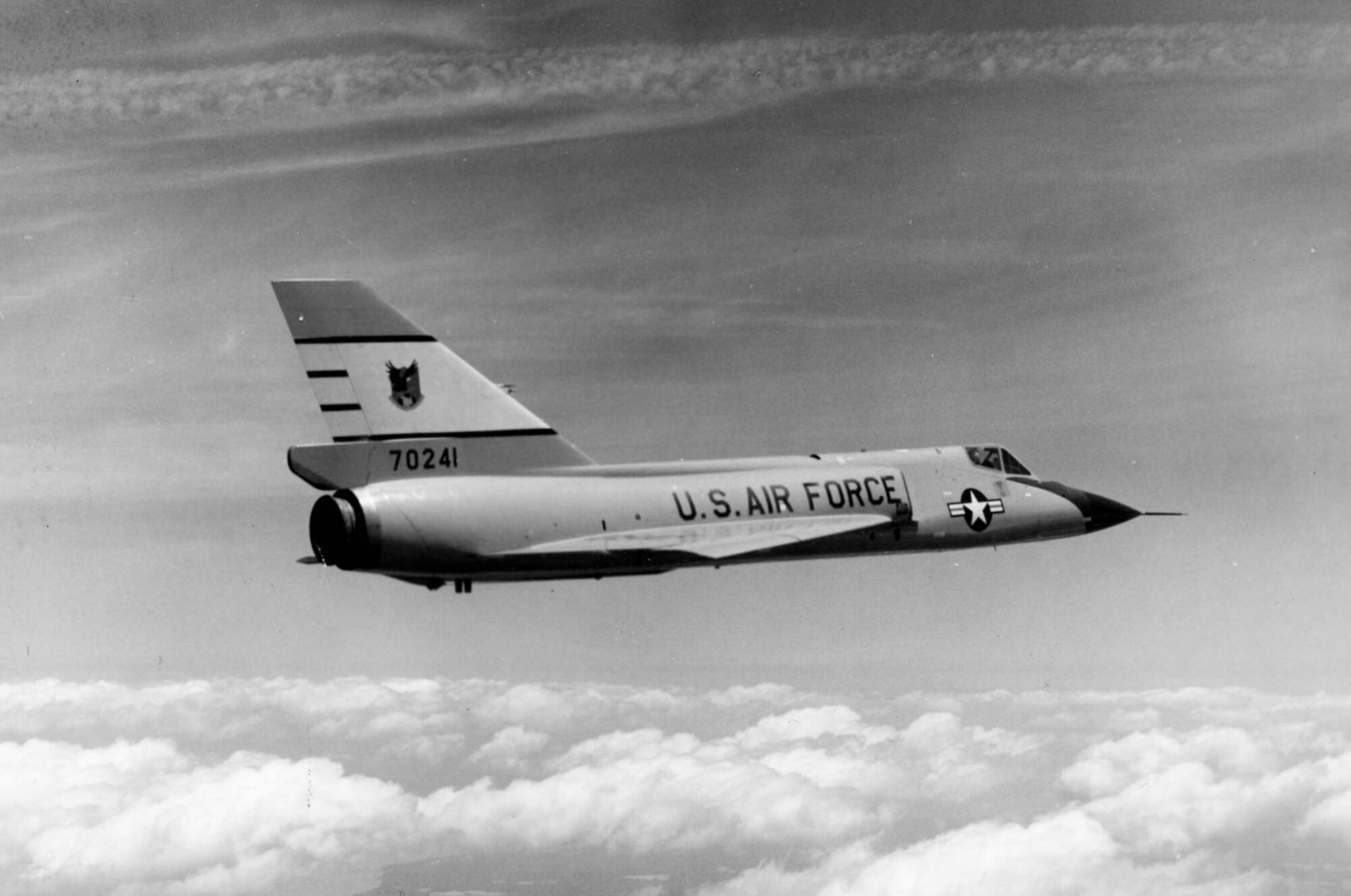 Convair F-106A (S/N 57-0241) in flight. (U.S. Air Force photo)