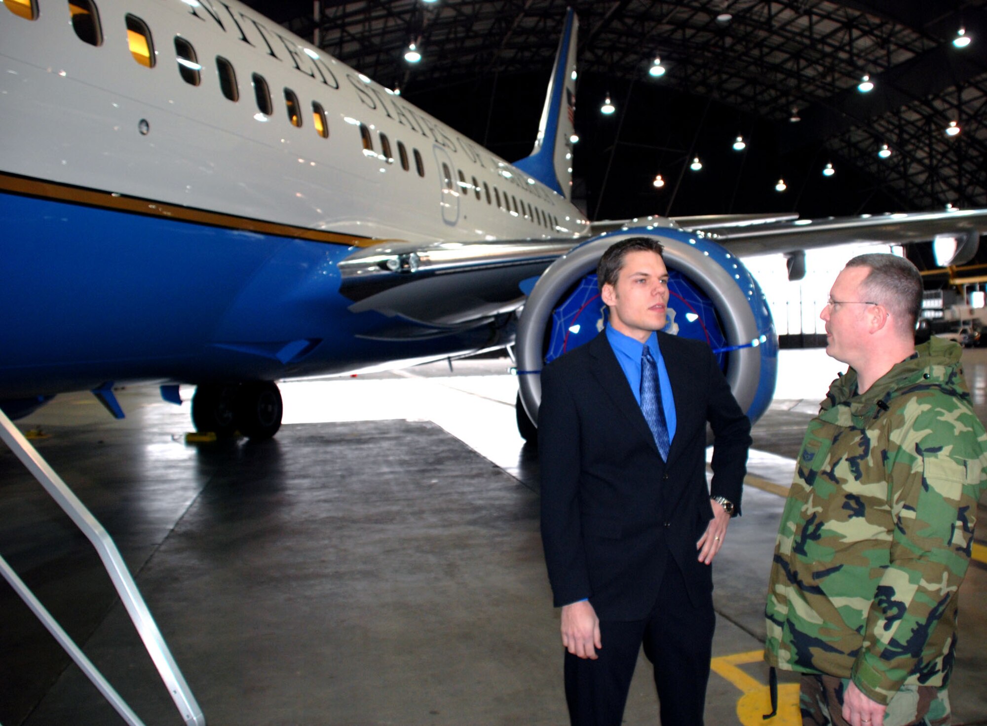Senior Airman Bob Fourman, a flight attendant with the 73rd Airlift Squadron, 932nd Airlift Wing, proudly speaks about opportunities in the flight attendant program.  Interested in the Air Force Reserve?  Call 1-800-257-1212.
