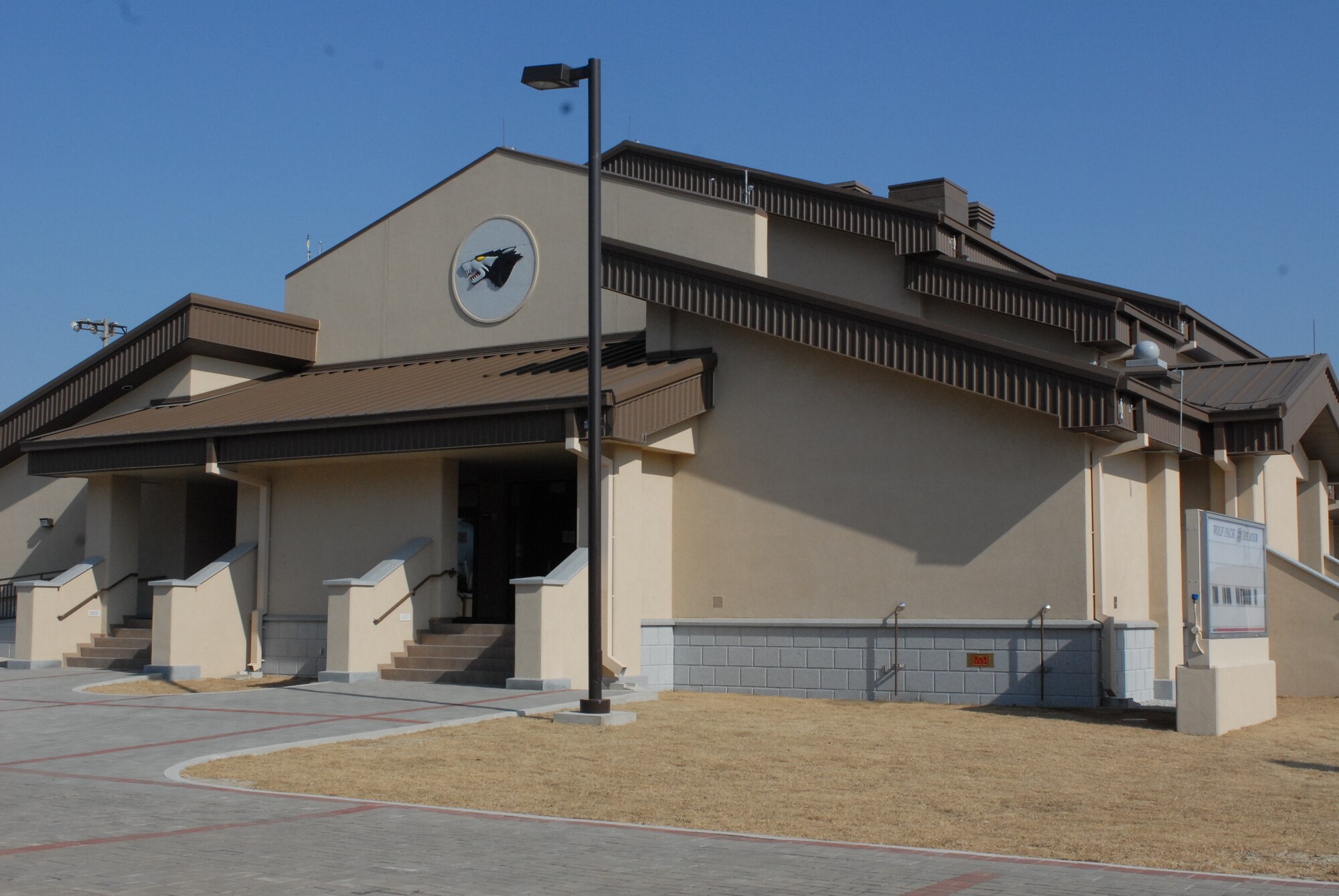KUNSAN AIR BASE, South Korea—  Construction of the new base theater facility began Dec. 2006 and was completed in January. This project was part of a base wide upgrade, which also included construction of new dorms and billeting.  (U.S. Air Force Photo/Staff Sgt. Araceli Alarcon)


