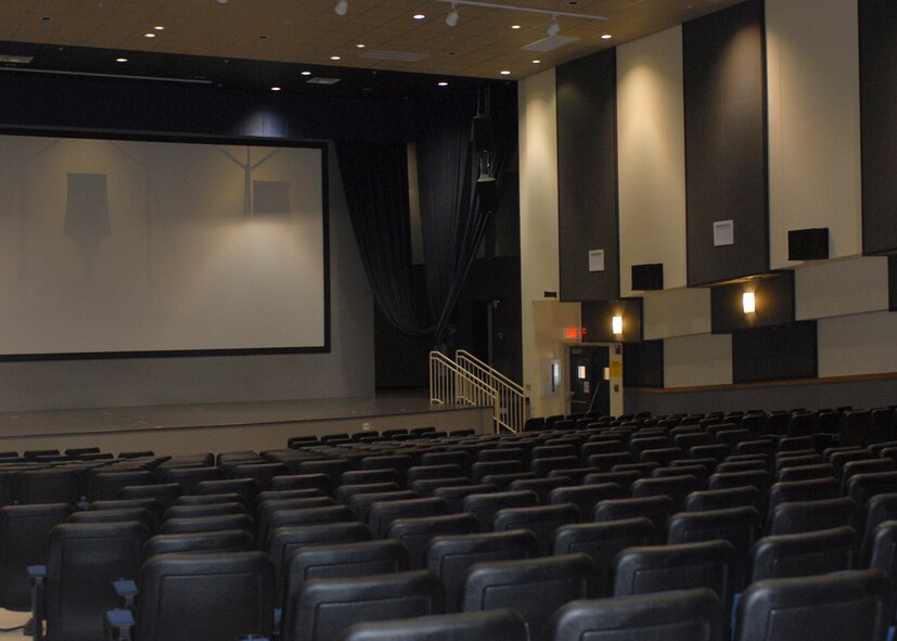 KUNSAN AIR BASE, South Korea— The new base theater has a larger screen and new sound system. Construction of the facility began Dec. 2006 and was completed in January. This project was part of a base wide upgrade, which also included construction of new dorms and billeting. (U.S. Air Force Photo/Staff Sgt. Araceli Alarcon)

