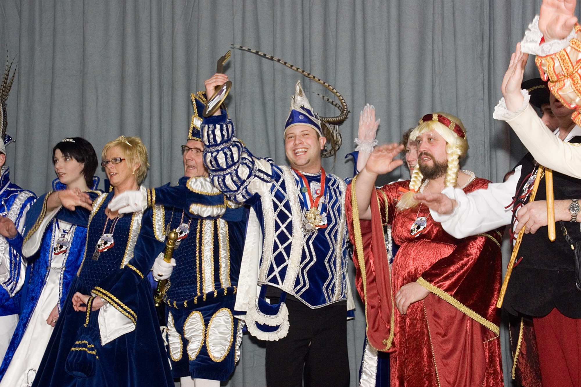 PIESPORT, Germany -- Senior Airman Vito Cipolla, 52nd Medical Support Squadron, celebrates the beginning of carnival season after receiving the key to the city. He has been named the Piesport Prince of Carnival. (Photo by Thomas Steinmetz) 