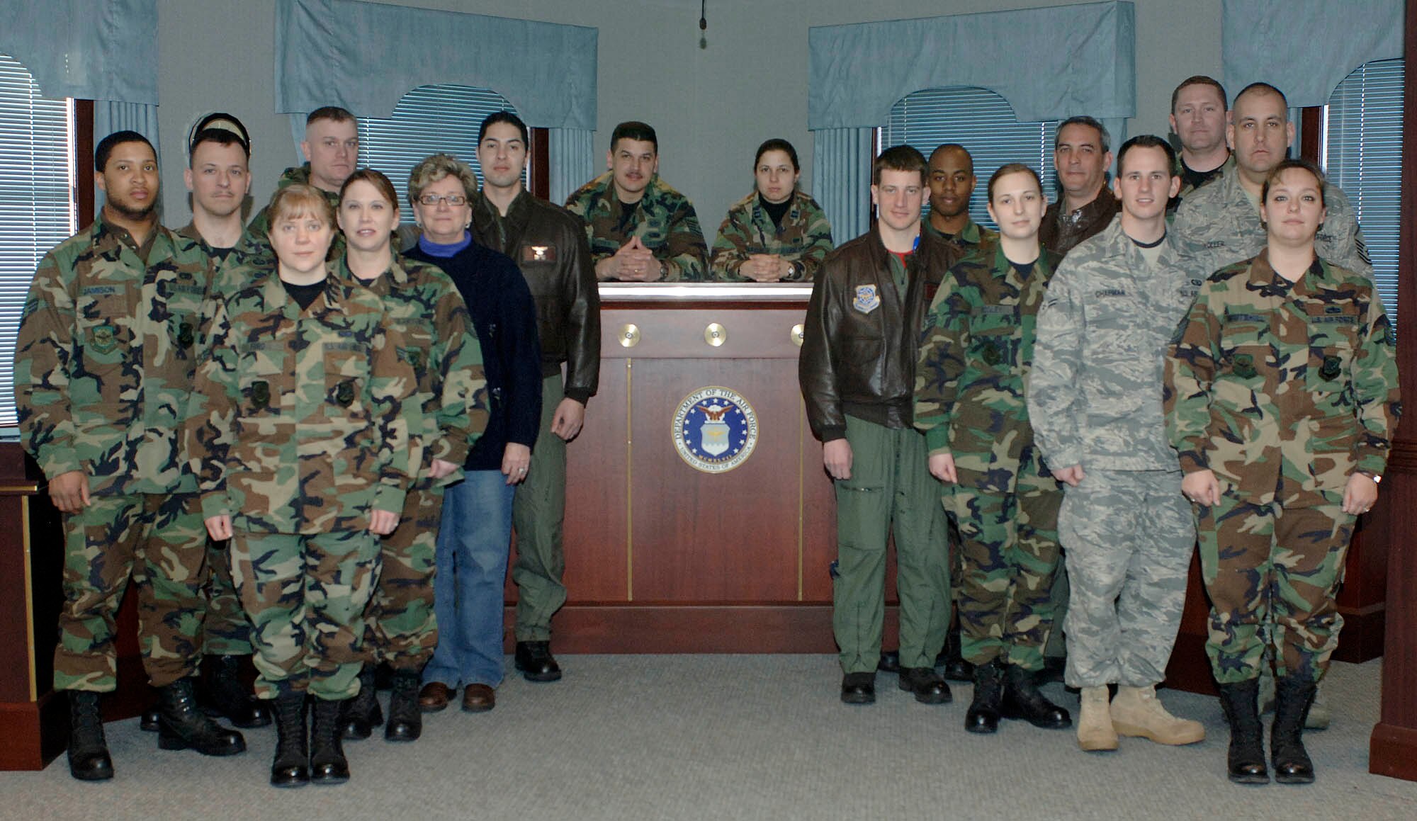 FAIRCHILD AIR FORCE BASE, Wash. – Team Fairchild tax representatives pose for a group photo on Jan. 25. These individuals volunteered to become educated with preparing taxes by completing tax training. Base tax representatives provide vital expertise and technical guidance on tax laws and procedures to the base populous. (U.S. Air Force photo / Staff Sgt. JT May III)