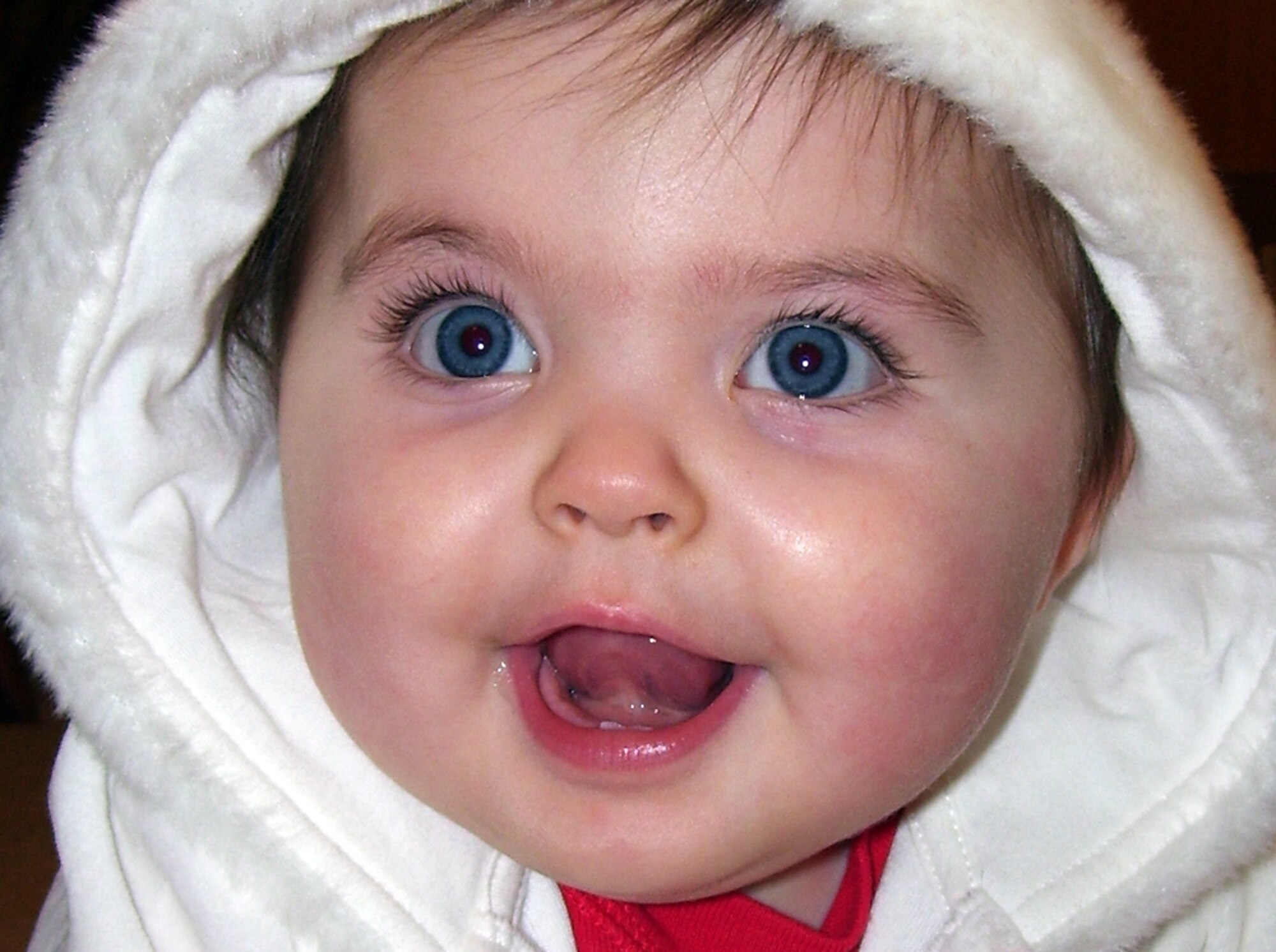 Karli Belle McDonald, daughter of Robyn and April McDonald, is the February Cute Kid of the Month. Karli, who turns 1 year old on Feb. 23, will receive a $25 Looney Tunes savings account from First National Bank for her winning photo. Mrs. McDonald works in the 72nd Air Base Wing Public Affairs Office. (Courtesy photo)