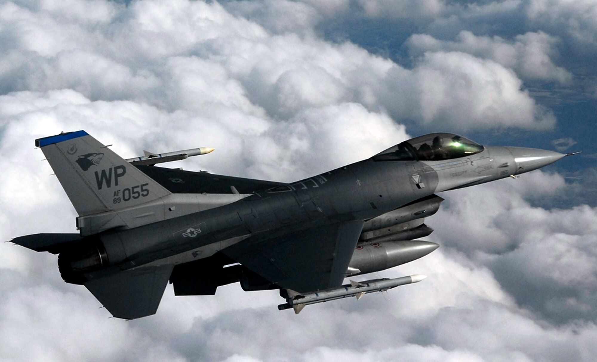 An F-16 Fighting Falcon flies a training mission Jan. 30 over the South Korean peninsula. The F-16 can fly more than 500 miles, deliver its weapons with superior accuracy, defend itself against enemy aircraft, and return to its starting point. Pilots assigned to the 35th Fighter Squadron from Kunsan Air Base, South Korea, use training missions to simulate actual conditions they may face in combat and keep their warfighting skills honed. (U.S. Air Force photo/Tech. Sgt Quinton T. Burris) 
