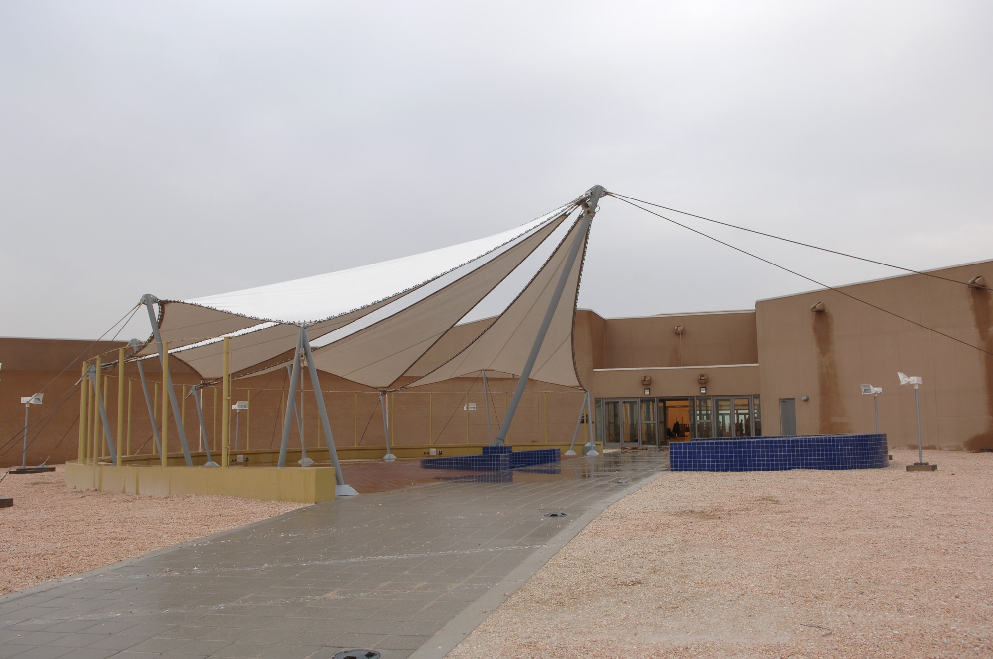 The Community Center at the newly-opened Blatchford-Preston Complex contains a base exchange, chapel, recreation center, game room, theater, movie rooms, a post office, learning resource center and several vendors.  (U.S. Air Force photo/Tech. Sgt. Johnny Saldivar)   