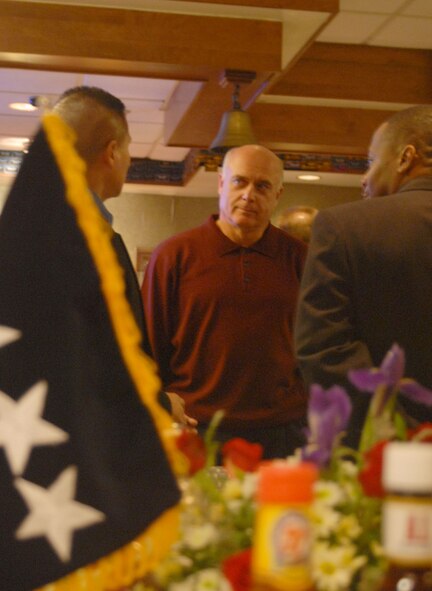 KUNSAN AIR BASE, South Korea -- Gen. Howie Chandler, Pacific Air Forces commander, interacts socially with wing leadership during his visit here Jan. 30.  This is General Chandler's first visit to Kunsan since becoming the PACAF commander.  (U.S. Air Force photo/Staff Sgt. Darcie Ibidapo)
