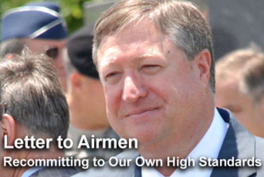 In his first Letter to Airmen, acting Secretary of the Air Force Michael B. Donley emphasizes the Air Force recommitment to high standards. (U.S. Air Force photo illustration/Mike Carabajal)