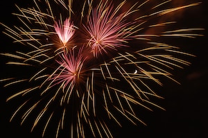 LANGLEY AIR FORCE BASE, Va. -- Fireworks explode during the 32nd Annual Harborfest in Norfolk, Va., June 7.  (U.S. Air Force photo/Staff Sgt. Barry Loo)