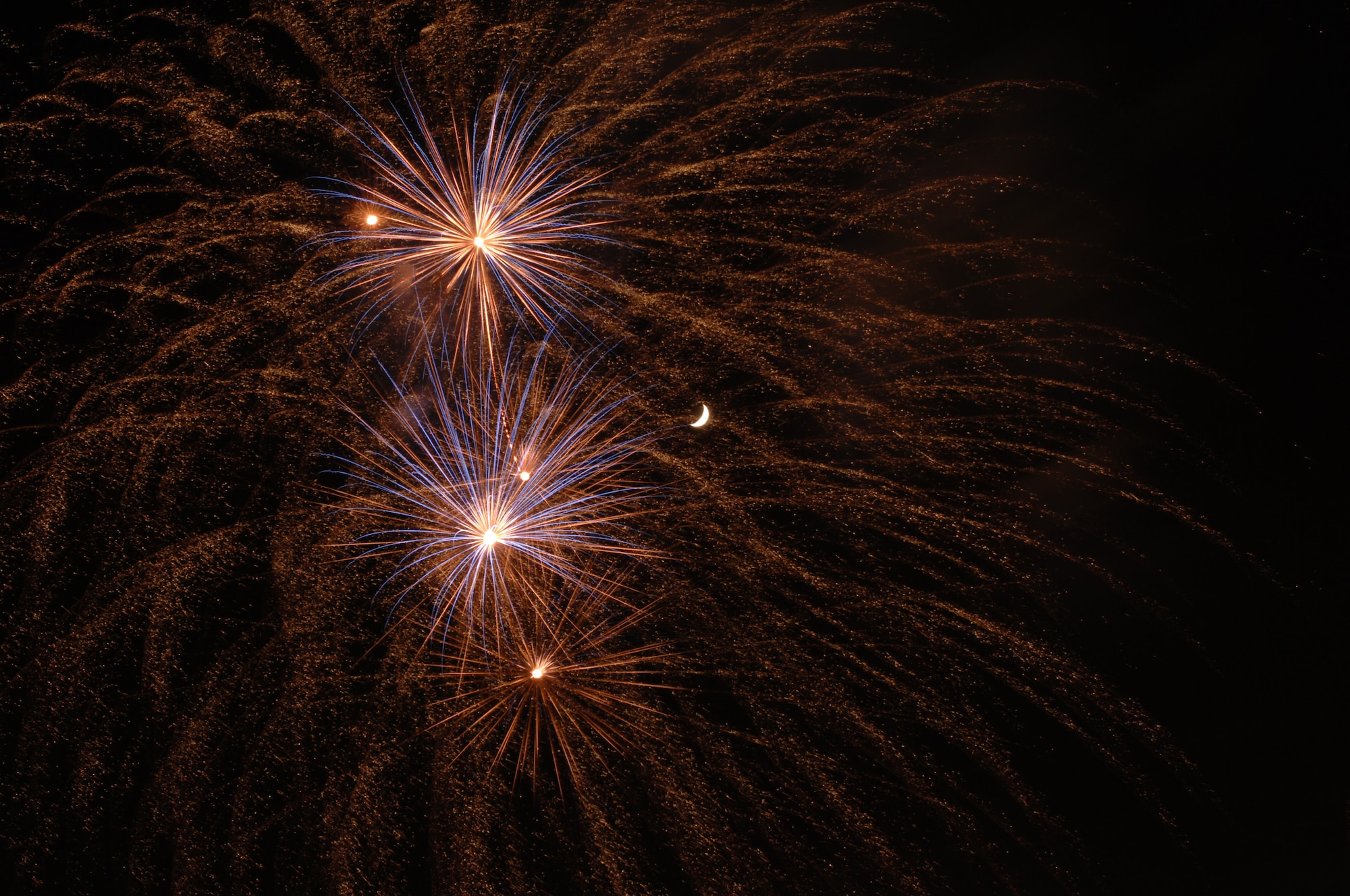 LANGLEY AIR FORCE BASE, Va. -- Fireworks explode during the 32nd Annual Harborfest in Norfolk, Va., June 7.  (U.S. Air Force photo/Staff Sgt. Barry Loo)