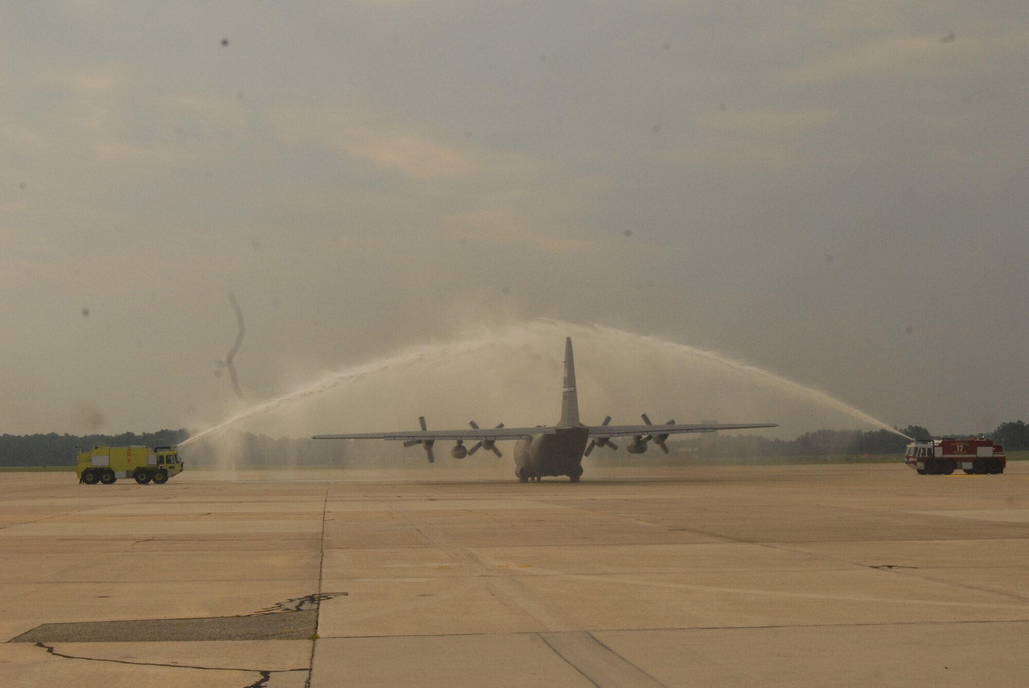 The final C-130E from Pope Air Force Base, N.C. taxis out June 27 for its final flight as part of the 43rd Airlift Wing. The mission ended at Little Rock Air Force Base, Ark., who will now take control of the plane, and was led by Col. Michael Thornton, 43rd Operations Group Commander. It was the final flight in the career of Colonel Thornton. (U.S. Air Force Photo by 2nd Lt. Chris Hoyler)