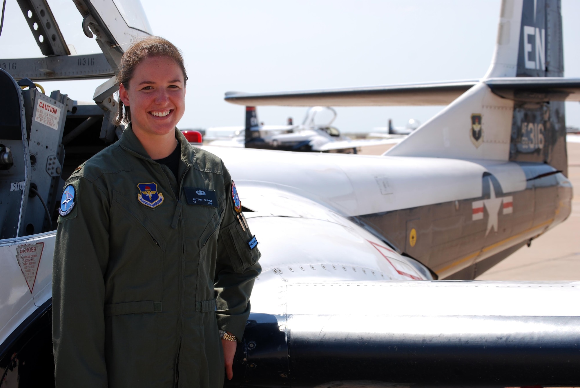 Flying has been a dream of 2nd Lt. Brittany Oligney's since she flew her uncle's float plane when she was in the 7th grade. Now the U.S. Air Force student pilot at the 80th Flying Training Wing's Euro-NATO Joint Jet Pilot Training Program is seeing her dream come to fruition. (U.S. Air Force photo/John Ingle)