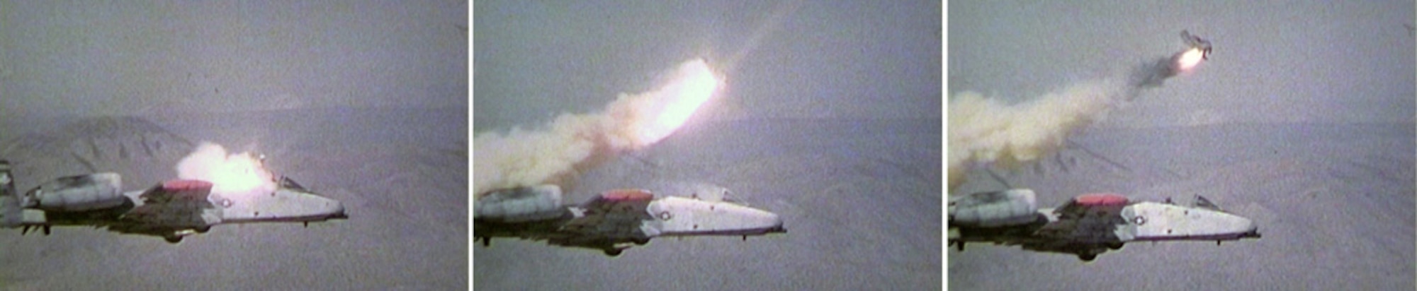 Clips from a video of Maj. Gen. Francis Gideon ejecting from an A-10 some 30 years ago is still shown to pilots today. (USAF video)