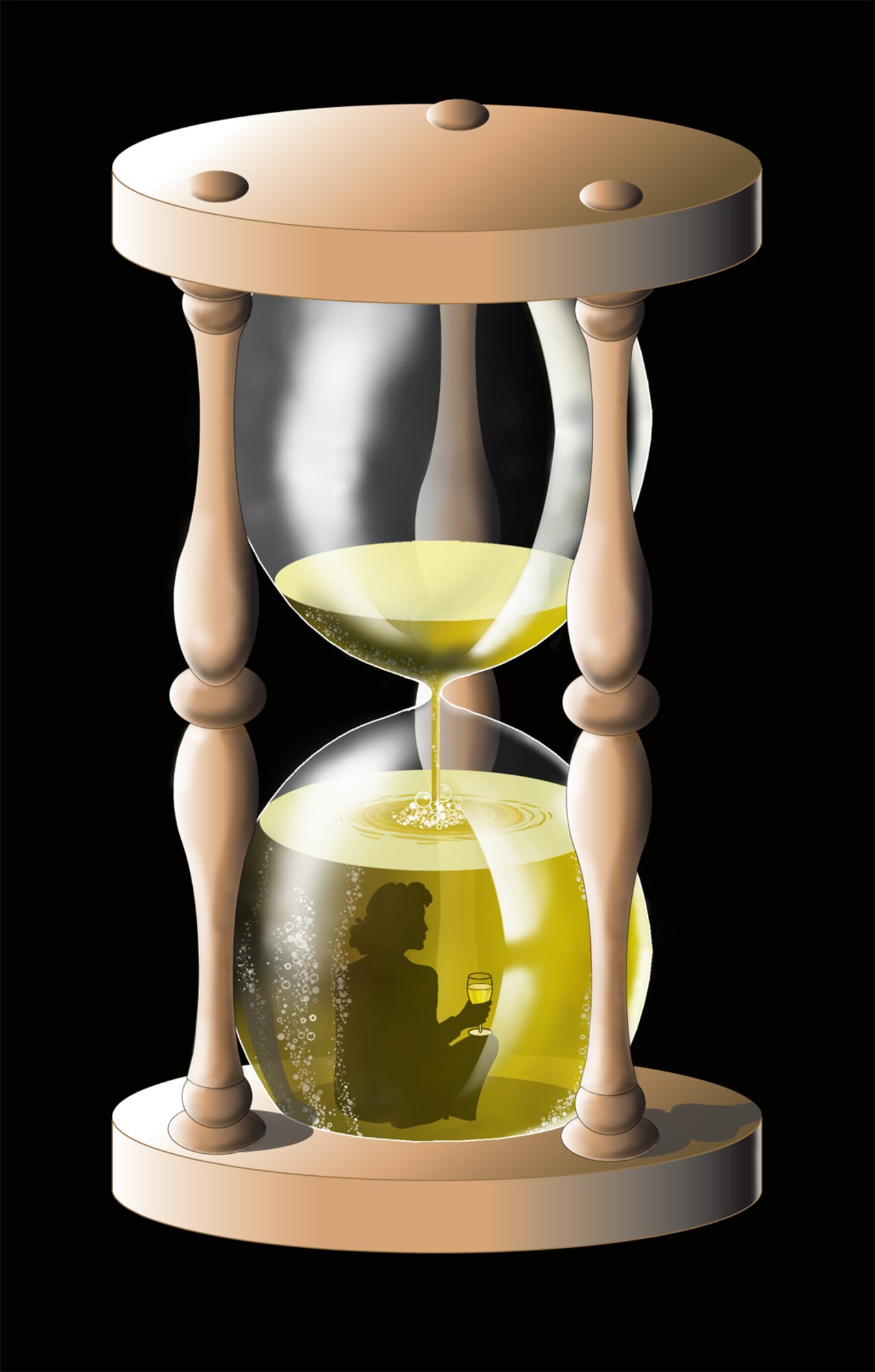 An hour depicts time running out for the mother Air Force service member who continually risked her life and that of her family by drinking and driving. (illustration by Sammie W. King)
