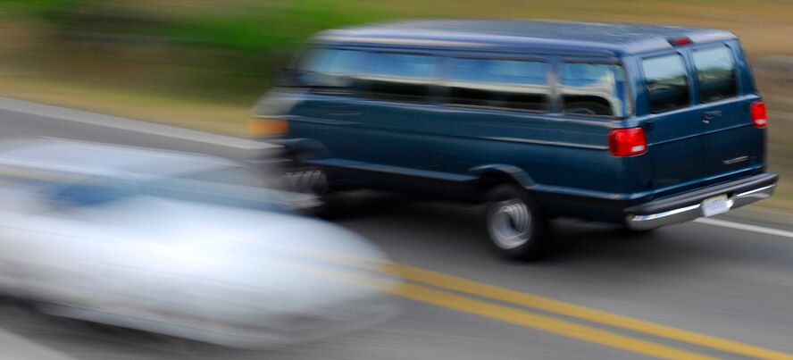 For a safe trip in a 15-passenger van, buckle up and ensure an experienced driver is behind the wheel. (photo by Tech. Sgt. Matthew Hannen)