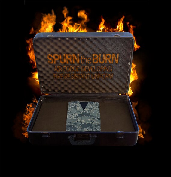 The Air Force is in the final stages of development on a uniform that could buy battlefield Airman precious seconds to escape a fiery death or life-changing injuries. (photos by Tech. Sgt. Matthew Hannen/digital composite by David M. Stack)