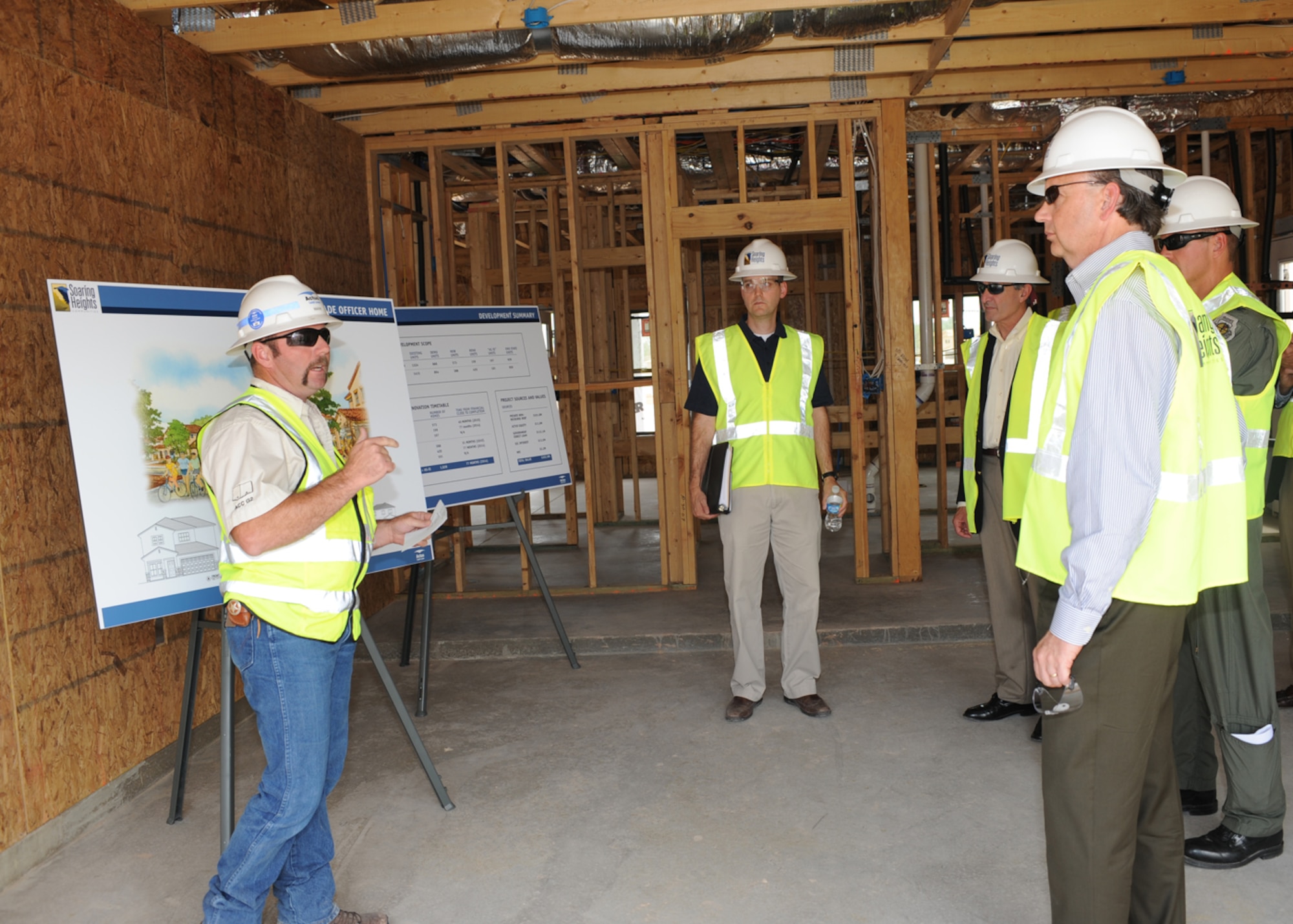 Assistant Secretary of the Air Force Mr. Bill Anderson visits the Soaring Heights base housing contruction sight located on Holloman Air Force Base, N.M., Wednesday, June 25. Mr. Anderson was there to see how the housing develpoment was going. (U.S Air Force photo/ Airman 1st Class DeAndre Curtiss)