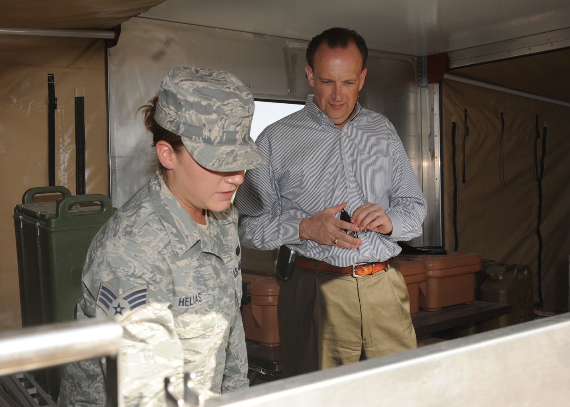 Assistant Secretary of the Air Force Mr. Bill Anderson visits BEAR base located on Holloman Air Force Base, N.M.,  Wednesday, June 25. Mr. Anderson was here to see how things were going at Holloman. (U.S Air Force photo/ Airman 1st Class DeAndre Curtiss)