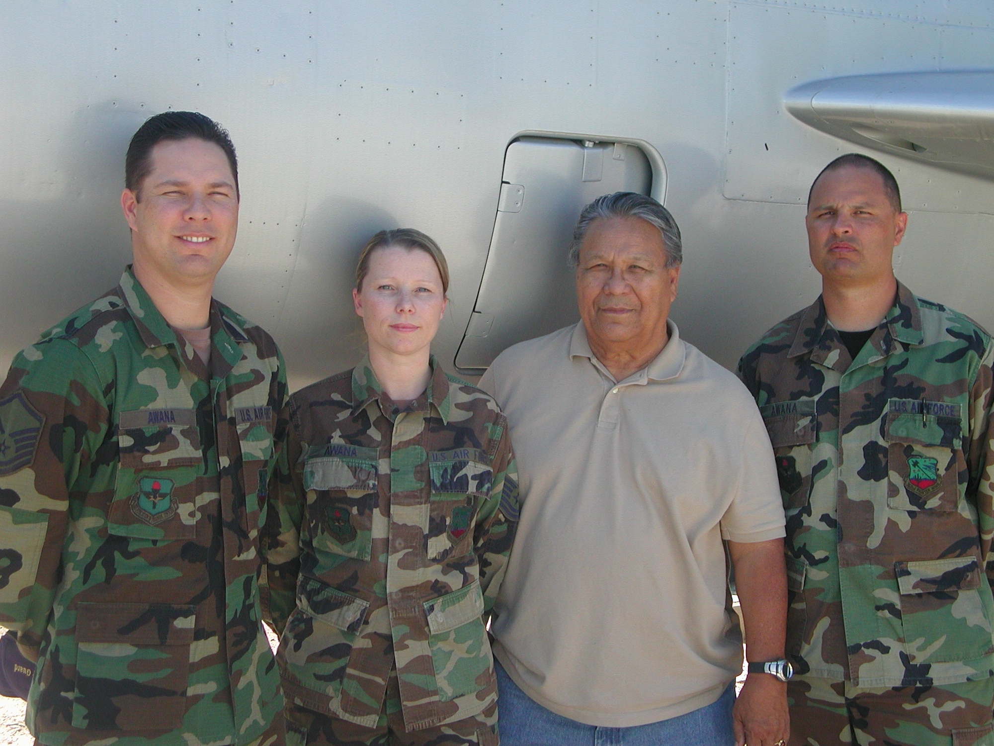 Master Sgt. Clinton Awana, Tech Sgt. Leora Awana, Mitchell Awana and Tech. Sgt. Mitchell Awana, Jr. Mitchell Sr. served in the 162nd for one enlistment.