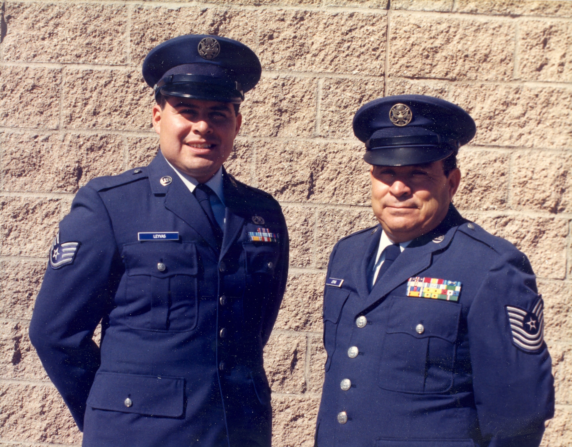 Master Sgt. (Ret.) Albert Leyvas (right) was the first Leyvas to serve in the 162nd. (Air National Guard photo)