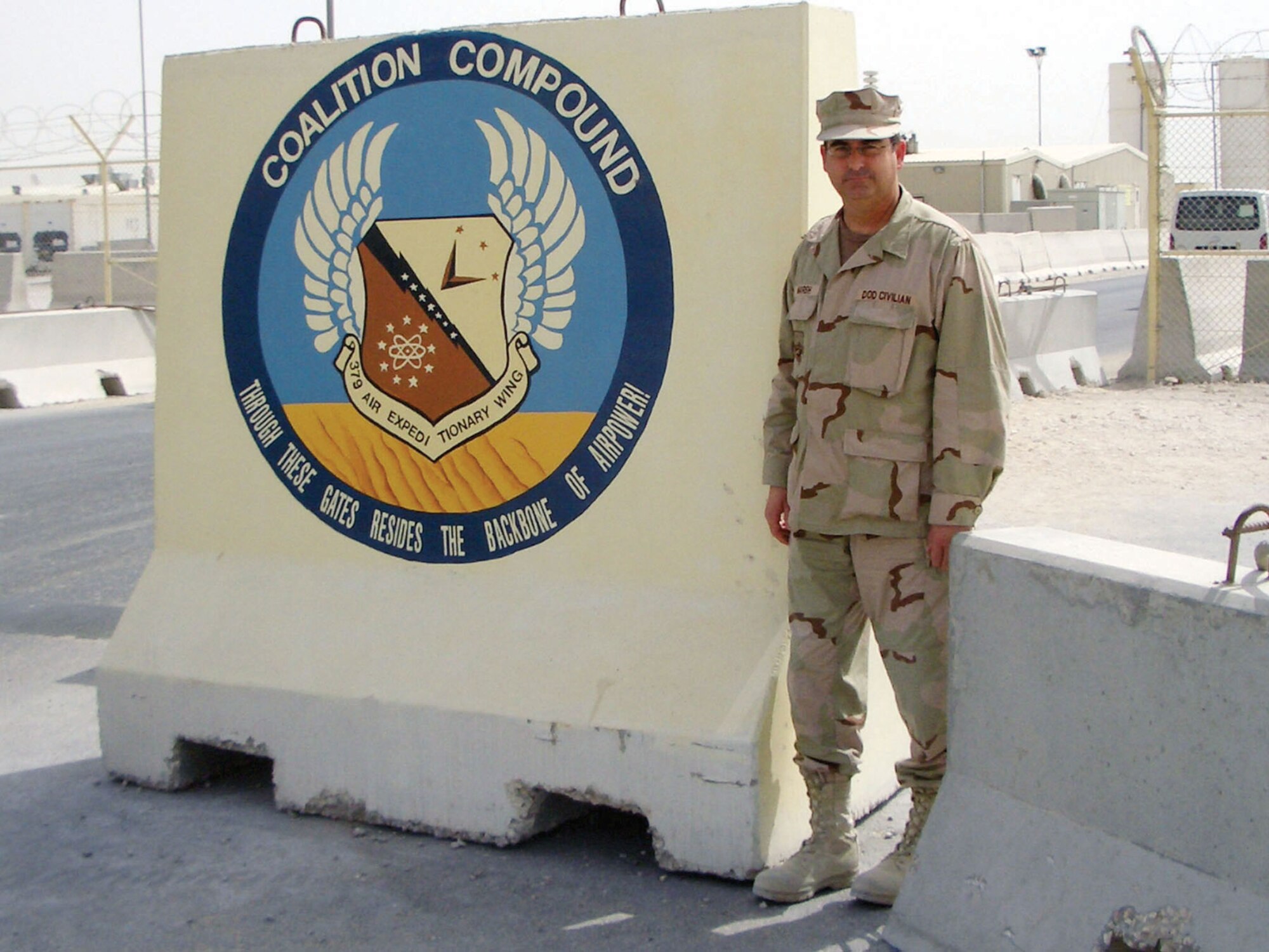 Alan Mars, a 116th Air Control Wing historian, was the first Title 5 civilian in his wing to deploy. Courtesy photo.
