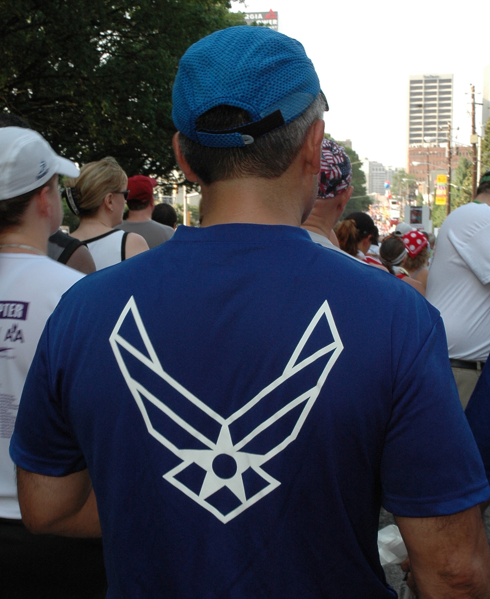 The Dobbins Air Reserve Base running team's T-shirt was designed in honor of the 60th Anniversary of the Air Force Reserve.  It displays the U.S. Air Force Symbol  and the Air Force Reserve Command 60th Anniversary logo.  (U.S. Air Force photo/Master Sgt. Stan Coleman)