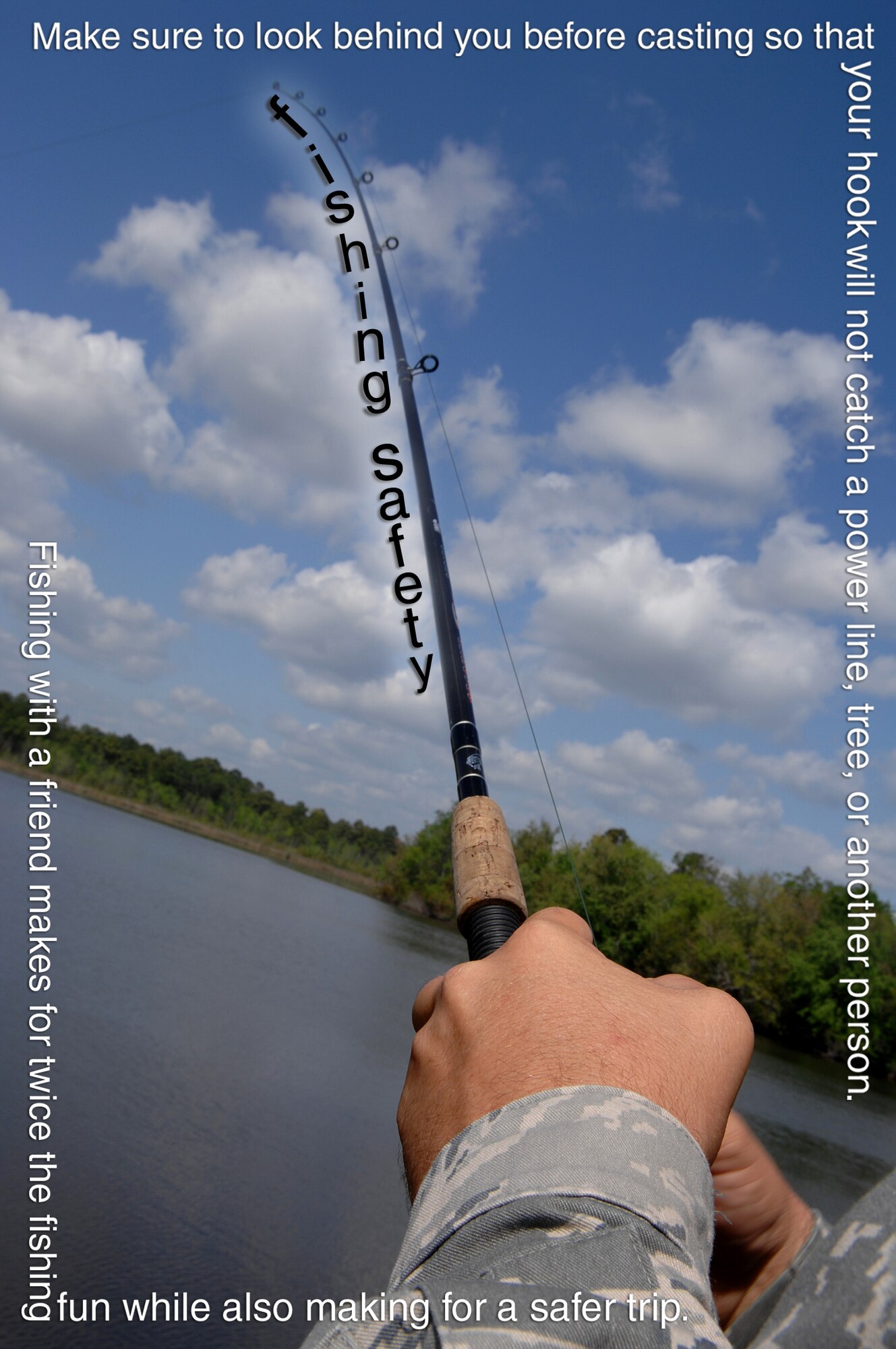 MOODY AIR FORCE BASE, Ga. -- Airmen are reminded to use fishing safety during the 101 critical days of summer. (U.S. Air Force photo illustration by Airman 1st Class Brittany Barker)